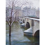 La seine au pont-Marie sous la neige